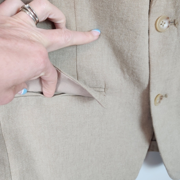 Old Navy Linen Cotton Blend Suit Jacket Blazer Beach Wedding Size XL Summer - Picture 6 of 16